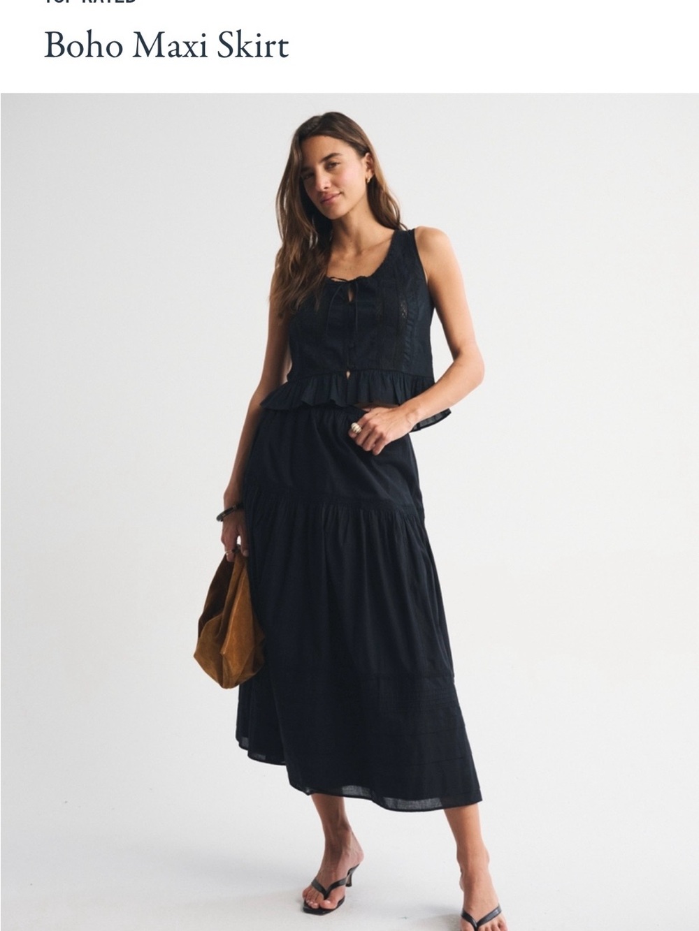 Abercrombie & Fitch Black Boho Maxi Skirt